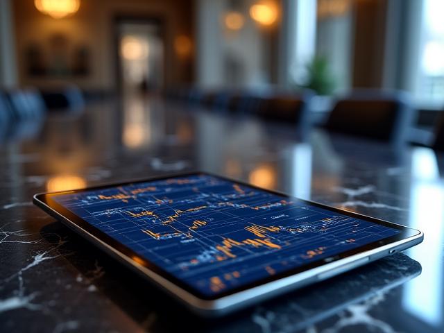 Pantalla con gráficos analíticos y reportes financieros financieros